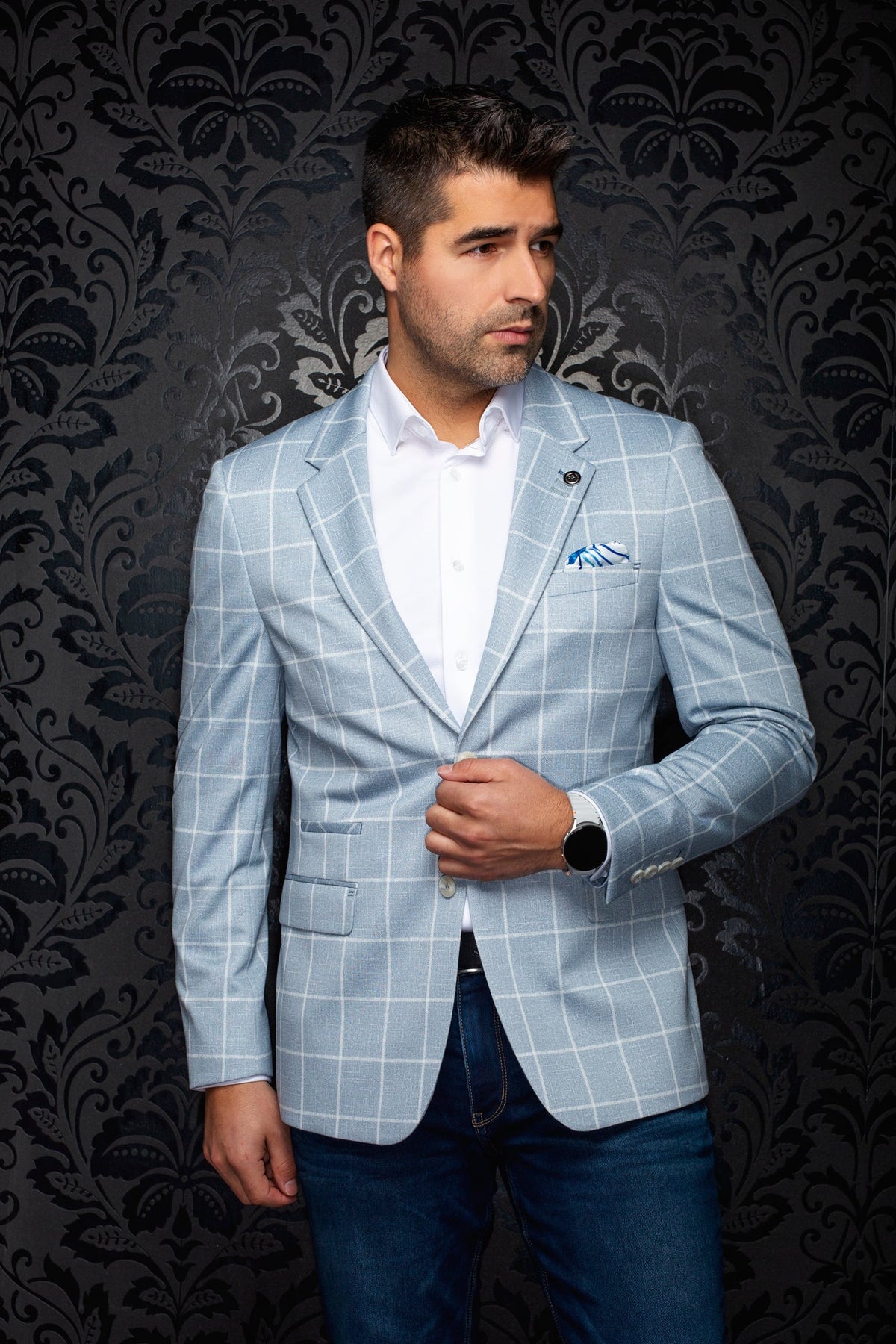 Veston pour homme par Au Noir | FINN Bleu | Machemise.ca, inventaire complet de la marque Au Noir