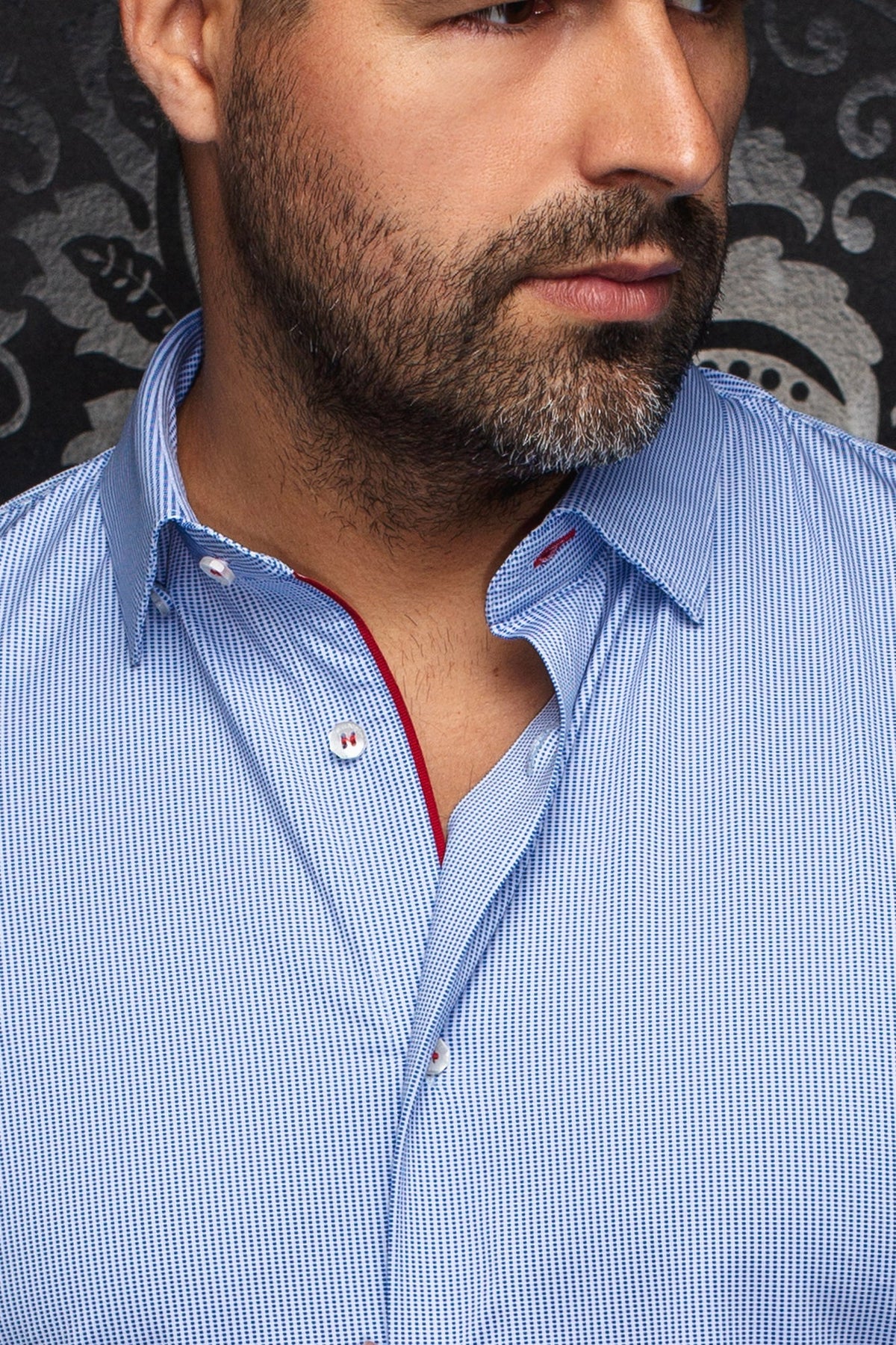 Chemise en nylon pour homme par Au Noir | GALVIN(SS) Bleu Clair | Machemise.ca, inventaire complet de la marque Au Noir
