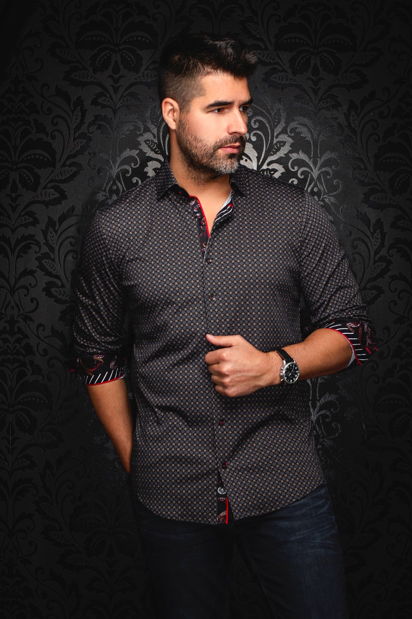 Chemise manches longues en Knit pour homme par Au Noir | GENESIS Noir Or | Machemise.ca, inventaire complet de la marque Au Noir