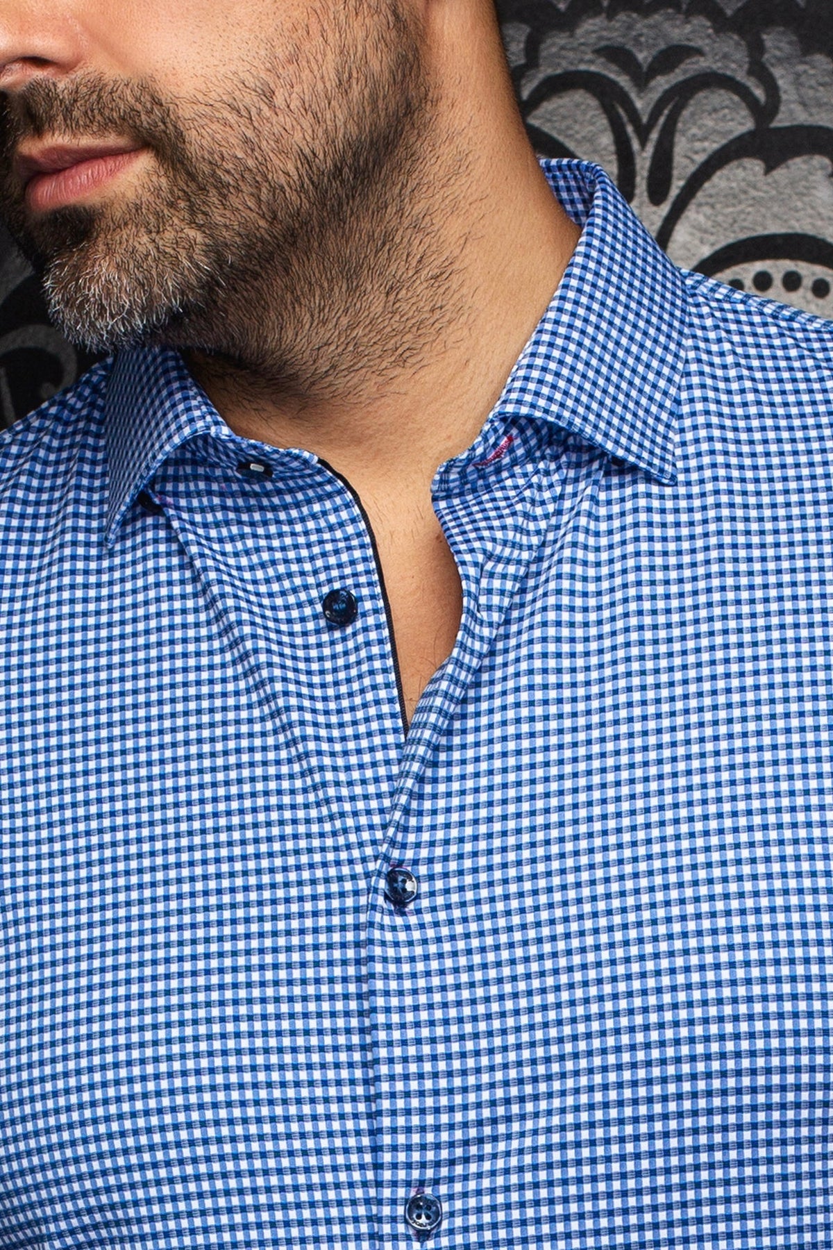 Chemise en nylon pour homme par Au Noir | GENOVA(SS) Bleu | Machemise.ca, inventaire complet de la marque Au Noir