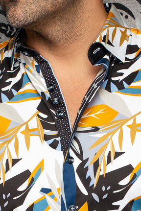 Chemise manches courtes en coton extensible pour homme par Au Noir | GREENWILD (SS) Or | Machemise.ca, inventaire complet de la marque Au Noir