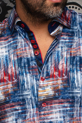 Long sleeve shirt for men by Au Noir | GRIMLOCK Navy | Menshirt, complete inventory of the Au Noir brand