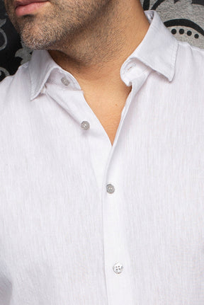 Chemise manches longues en lin pour homme par Au Noir | HUMPHREY Beige | Machemise.ca, inventaire complet de la marque Au Noir