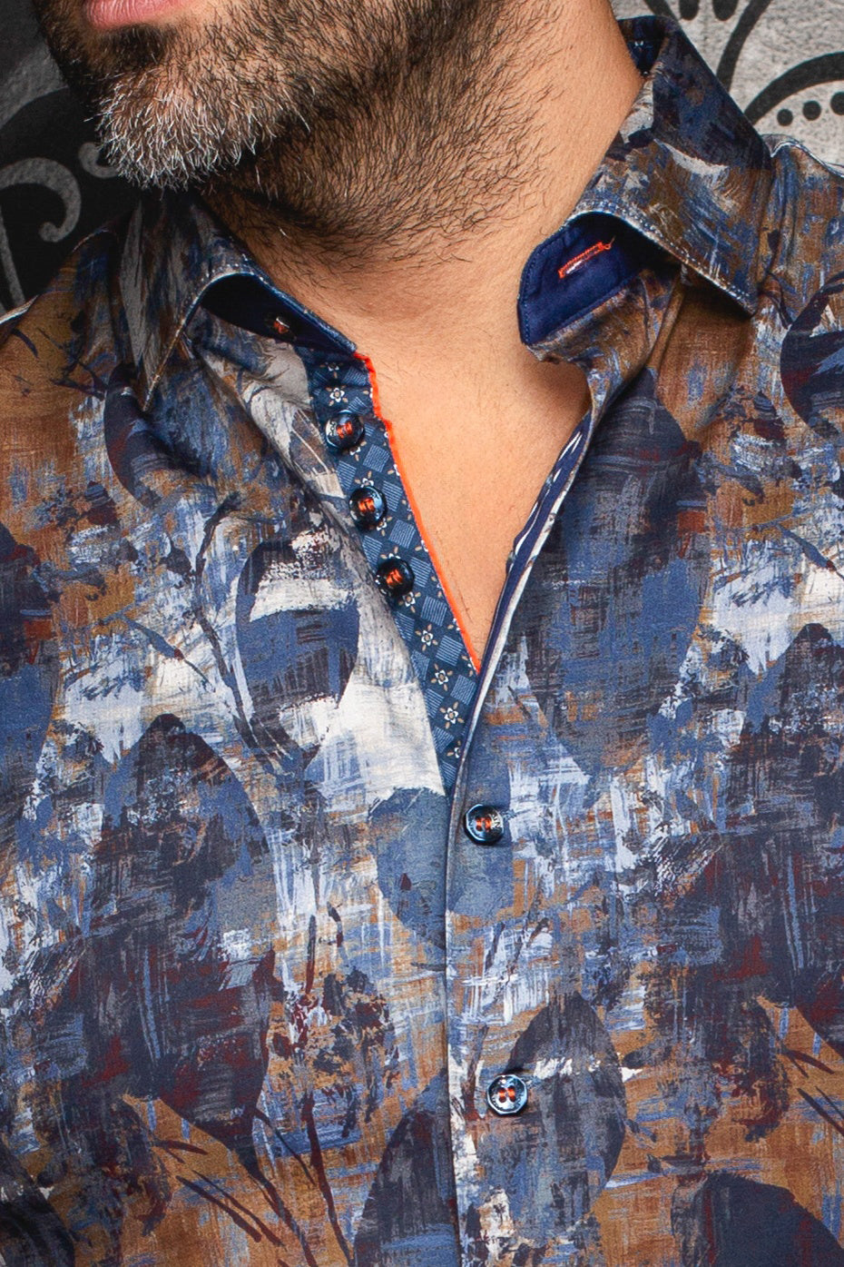 Chemise manches longues pour homme par Au Noir | JASPER Bleu Marron | Machemise.ca, inventaire complet de la marque Au Noir