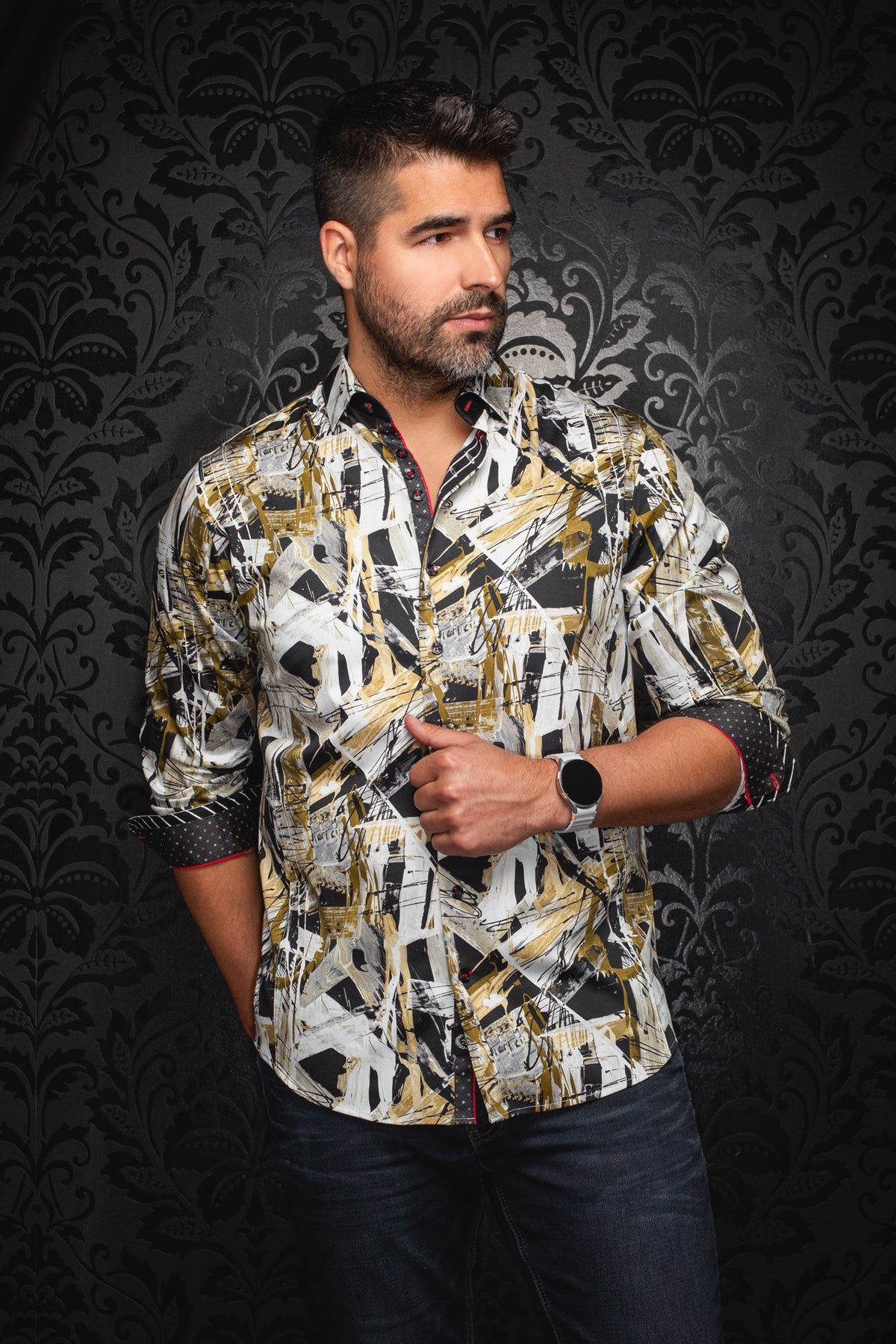 Chemise manches longues pour homme par Au Noir | JETFIRE Noir Or | Machemise.ca, inventaire complet de la marque Au Noir