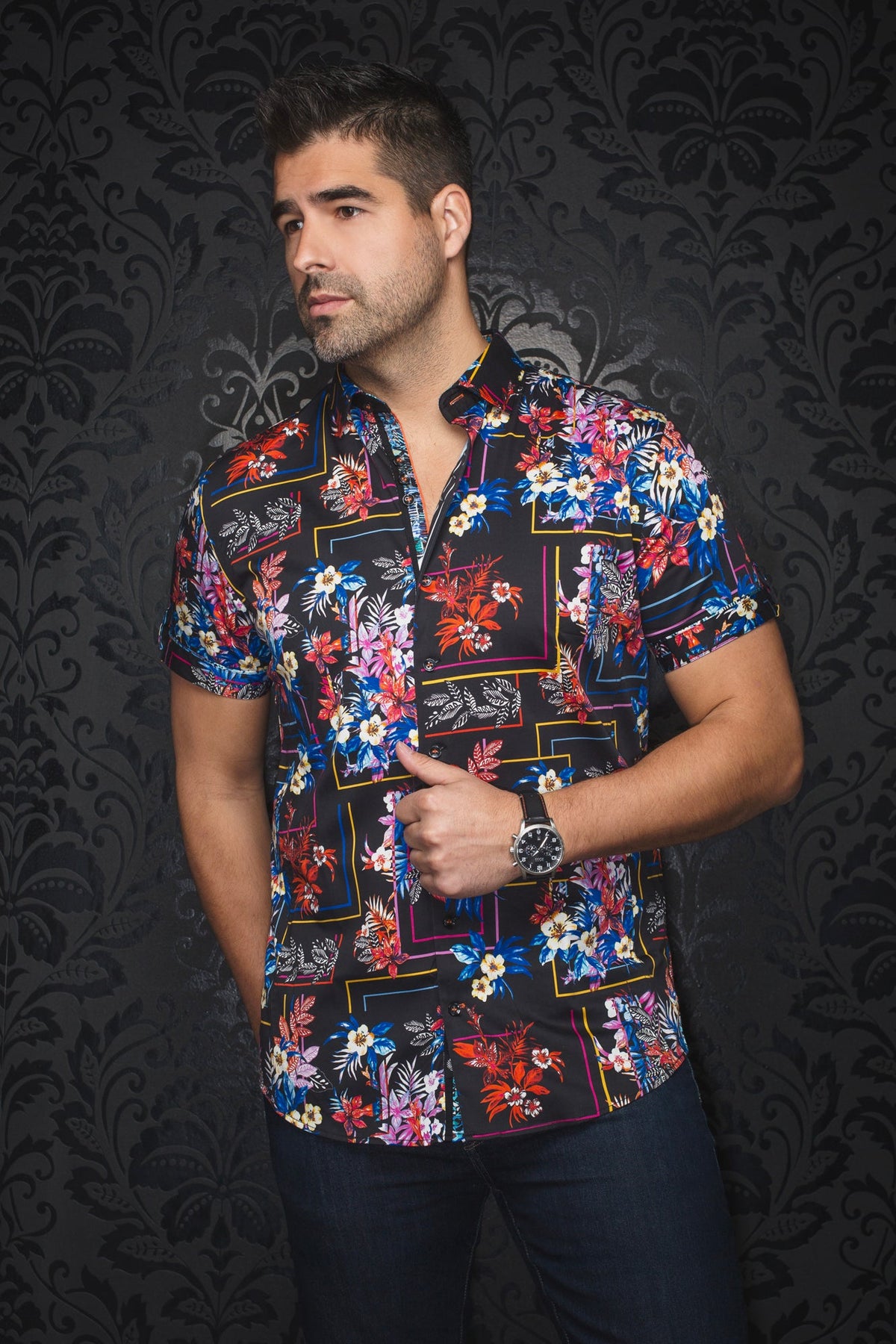 Chemise manches courtes pour homme par Au Noir | KAPOLEI(SS) Noir | Machemise.ca, inventaire complet de la marque Au Noir