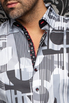 Chemise manches longues en coton extensible pour homme par Au Noir | LAJEDO Gris | Machemise.ca, inventaire complet de la marque Au Noir