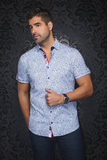Chemise manches courtes en Knit pour homme par Au Noir | LANDO(SS) Bleu Royal | Machemise.ca, inventaire complet de la marque Au Noir