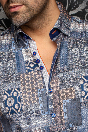 Chemise manches longues en coton extensible pour homme par Au Noir | LISBON Crème | Machemise.ca, inventaire complet de la marque Au Noir