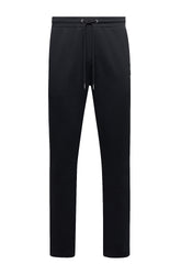 Pantalon jogging sport noir isolé avec cordon à embouts métalliques et taille élastique pour homme par Psycho Bunny