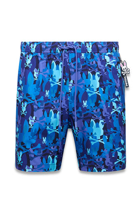 Maillot short pour homme par Psycho Bunny | MB1000072 Bleu Multicolore | Machemise.ca, vêtements mode pour hommes