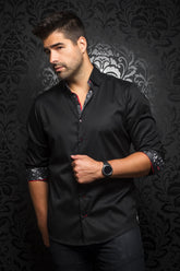 Chemise manches longues fabriquée au Canada par Au Noir - MC QUEEN black - Machemise.ca , Inventaire complet de la marque Au Noir