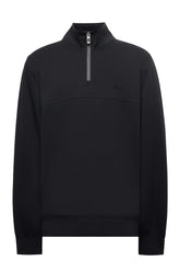 Chandail à demi-fermeture éclair molletonné noir à manches longues pour homme par Psycho Bunny, vue produit