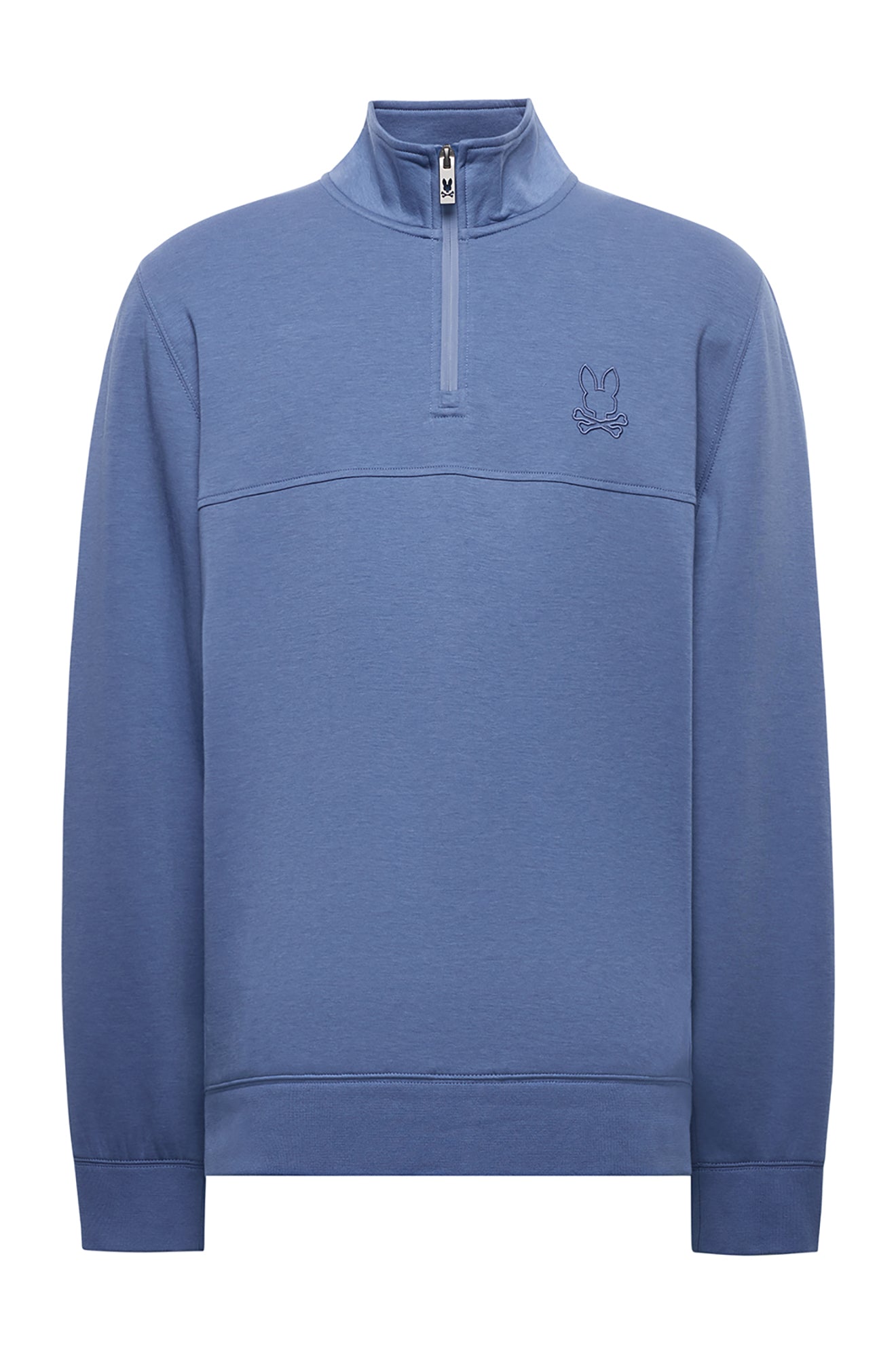 Chandail avec zip 3/4 pour homme par Psycho Bunny | MT0500109 Gris Bleu | Machemise.ca, vêtements mode pour hommes