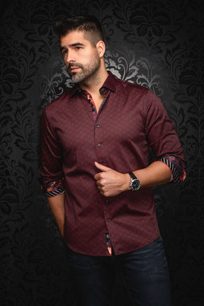 Chemise manches longues en Knit pour homme par Au Noir | NELUMBO Rouge | Machemise, inventaire complet de la marque Au Noir
