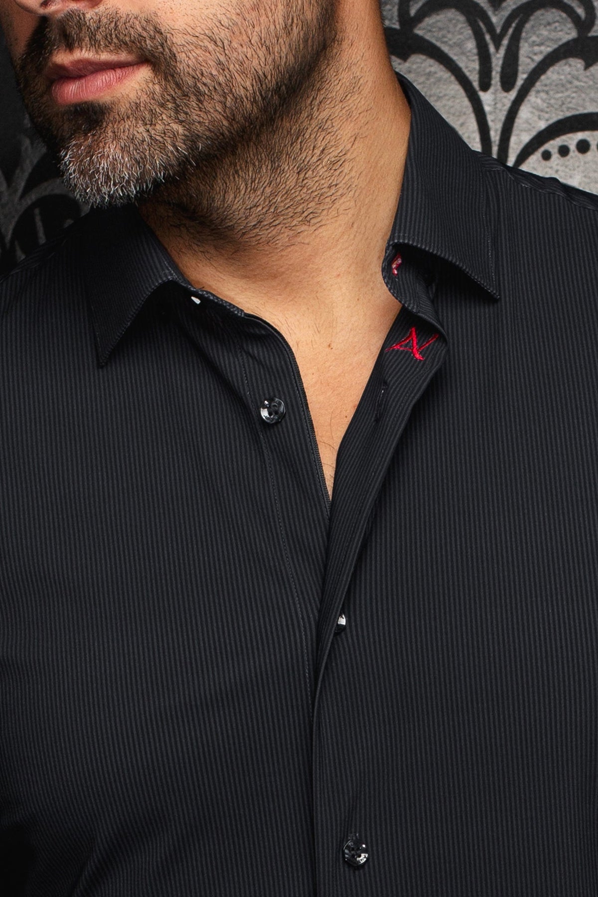 Chemise en nylon pour homme par Au Noir | NICK(SS) STRP Noir | Machemise.ca, inventaire complet de la marque Au Noir