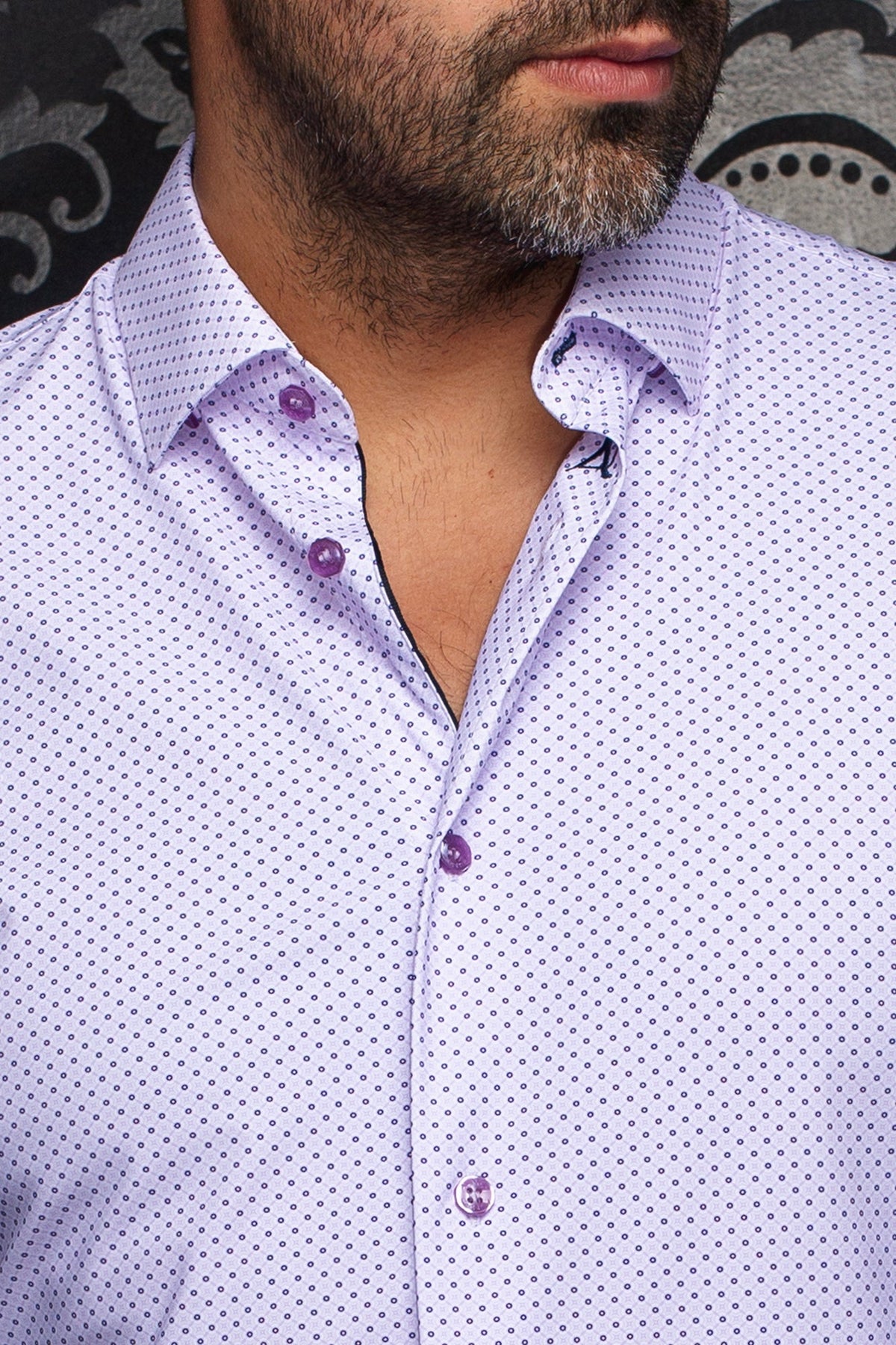Chemise en nylon pour homme par Au Noir | NICOLAS GEO Lavande | Machemise.ca, inventaire complet de la marque Au Noir
