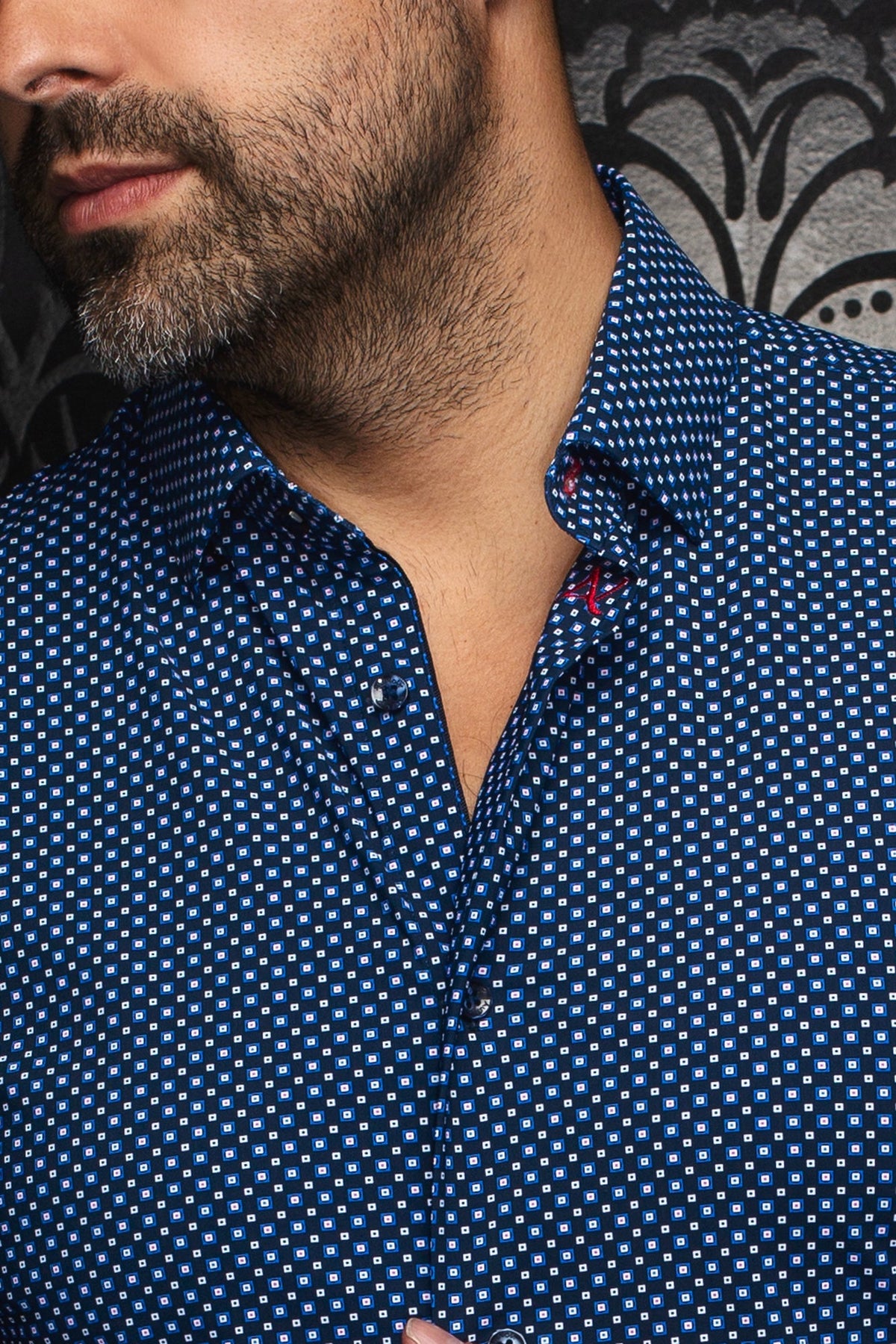 Chemise en nylon pour homme par Au Noir | NICOLAS CUBE Bleu Marine | Machemise, inventaire complet de la marque Au Noir