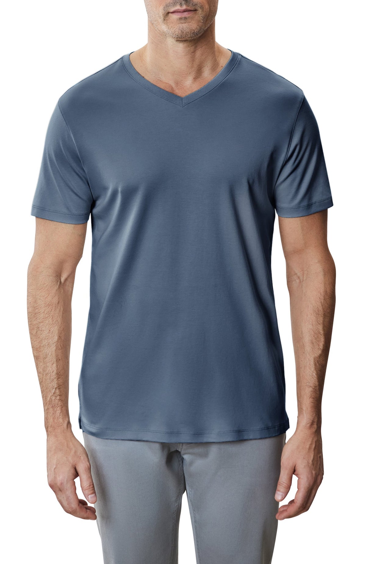 T-shirt à manches courtes col V pour homme par Robert Barakett | 23336V Georgia Vague Océanique | Machemise.ca, vêtements mode pour hommes