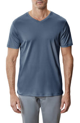 T-shirt à manches courtes col V pour homme par Robert Barakett | 23336V Georgia Vague Océanique | Machemise.ca, vêtements mode pour hommes