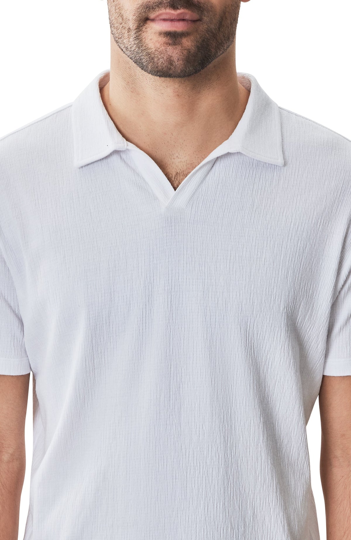 Polo à col ouvert pour homme par Robert Barakett | RB31074 Basil Road Blanc | Machemise.ca, vêtements mode pour hommes