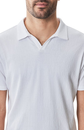 Polo à col ouvert pour homme par Robert Barakett | RB31074 Basil Road Blanc | Machemise.ca, vêtements mode pour hommes