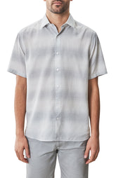 Chemise tissée à manches courtes pour homme par Robert Barakett | RB51517 Lasalle Gris Clair | Machemise.ca, vêtements mode pour hommes