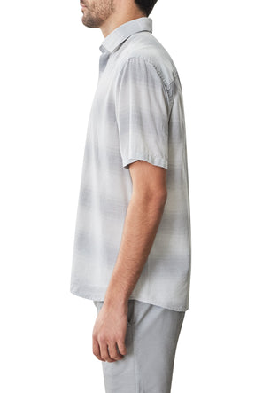 Chemise tissée à manches courtes pour homme par Robert Barakett | RB51517 Lasalle Gris Clair | Machemise.ca, vêtements mode pour hommes