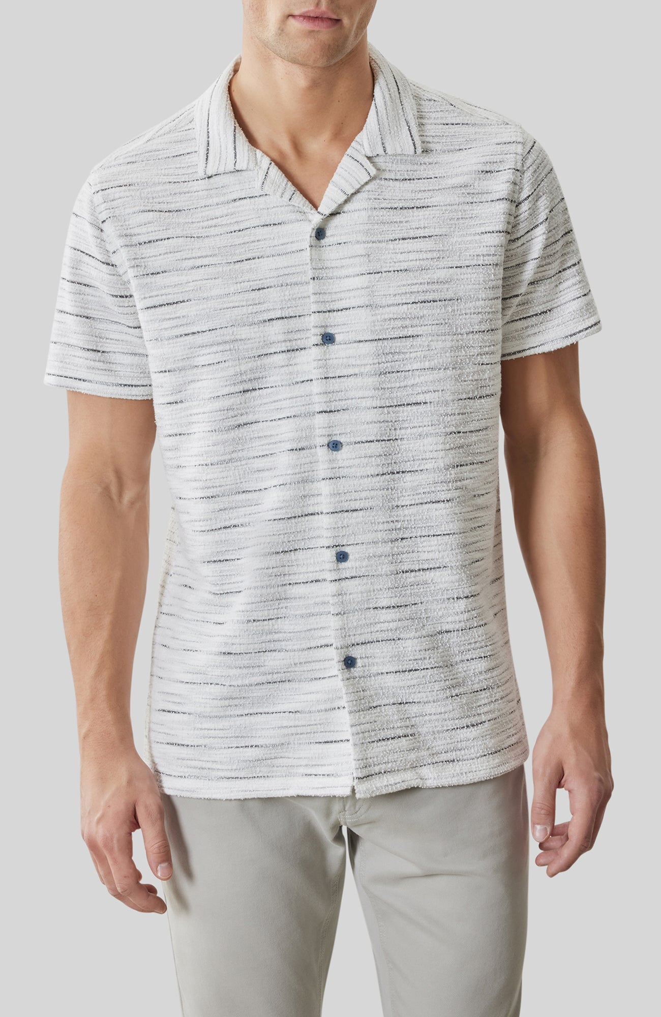 Chemise col resort pour homme par Robert Barakett | RB61036 Sage Cygne | Boutique Vvög, vêtements mode pour homme et femme