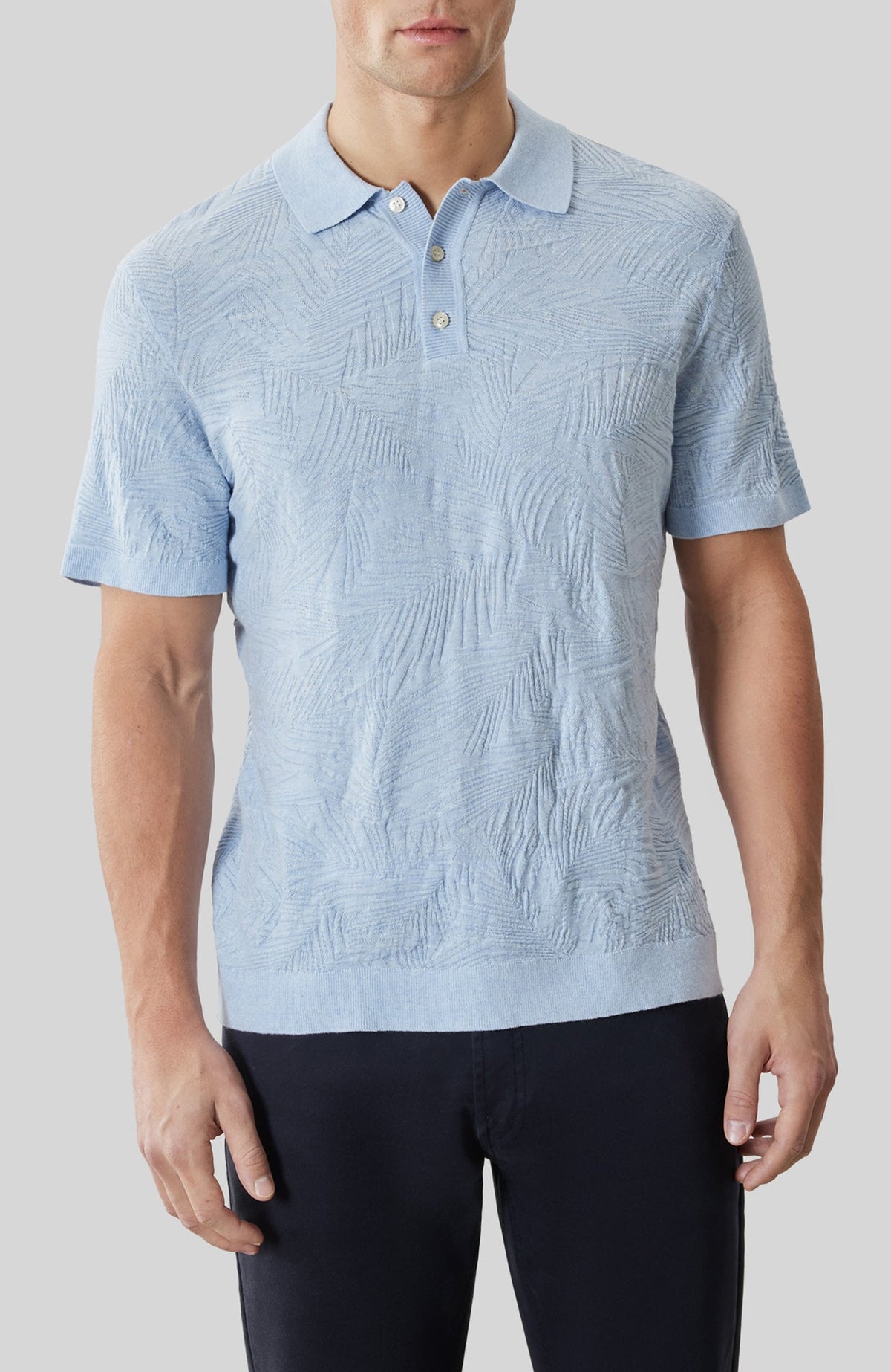 Polo pour homme par Robert Barakett | RB61094 Jorik Bleu Poudré | Boutique Vvög, vêtements mode pour homme et femme