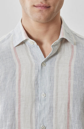 Chemise tissée pour homme par Robert Barakett | RB61141 Zev Bleu Vintage | Boutique Vvög, vêtements mode pour homme et femme