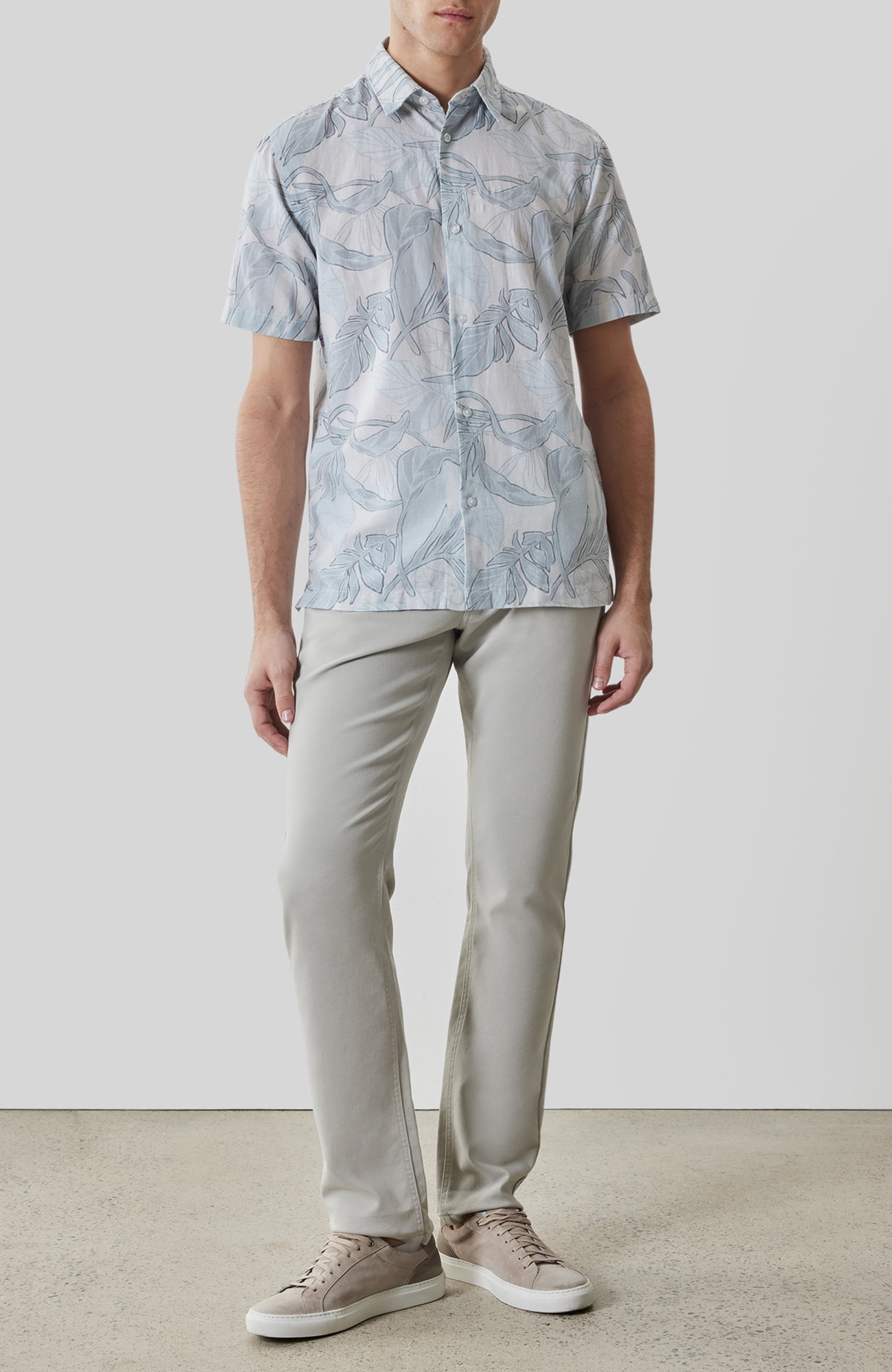 Chemise tissée pour homme par Robert Barakett | RB61256 Stratford Sarcelle Poussiéreuse | Boutique Vvög, vêtements mode pour homme et femme