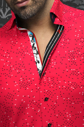 Chemise manches longues en Knit pour homme par Au Noir | PAJARO Rouge | Machemise, inventaire complet de la marque Au Noir