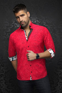 Chemise manches longues en Knit pour homme par Au Noir | PAJARO Rouge | Machemise, inventaire complet de la marque Au Noir