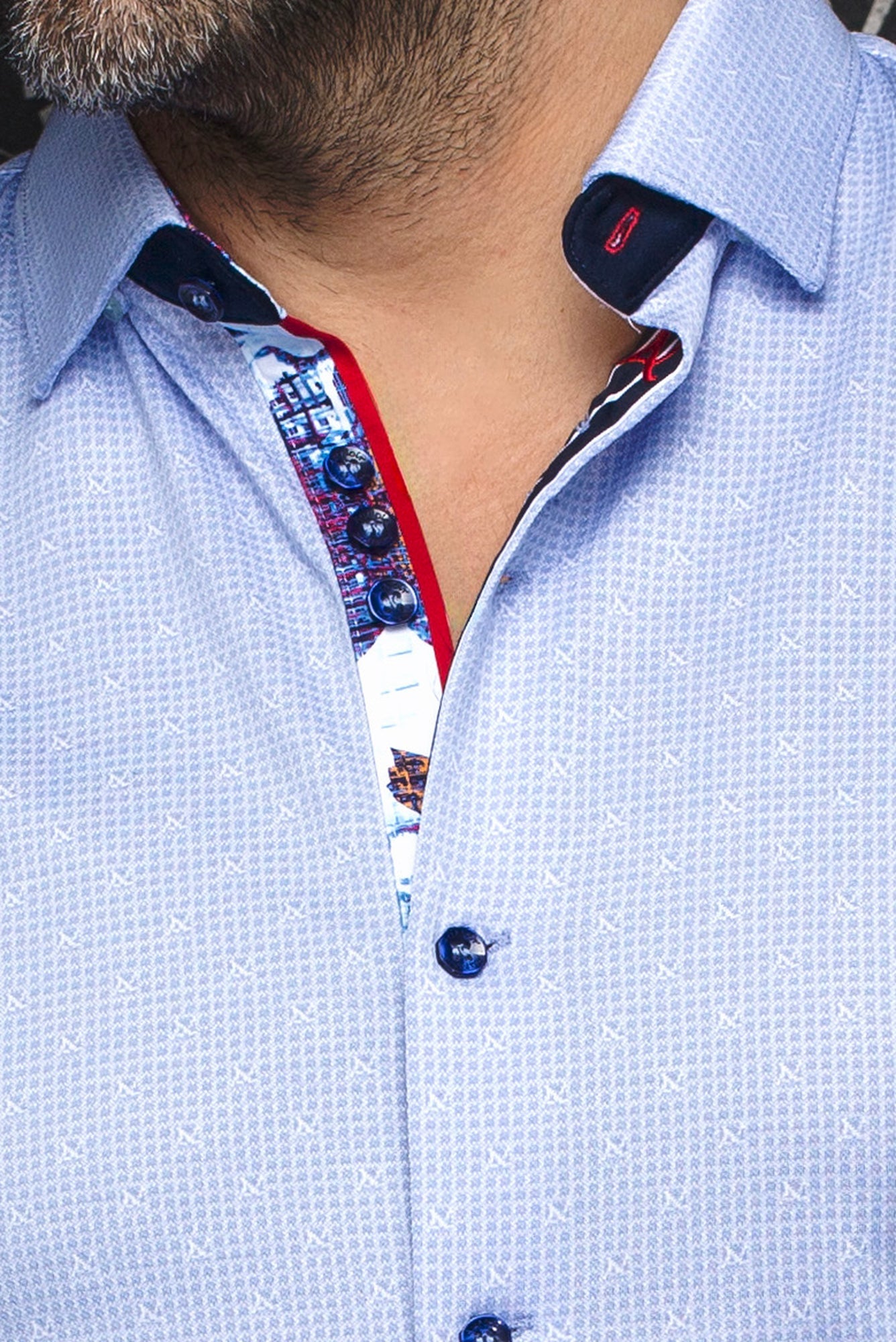 Chemise manches longues en Knit pour homme par Au Noir | PALMA Bleu Clair | Machemise.ca, inventaire complet de la marque Au Noir