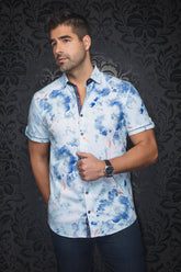 Chemise manches courtes en Knit pour homme par Au Noir | PEMBA(SS) Aqua Clair | Machemise.ca, inventaire complet de la marque Au Noir