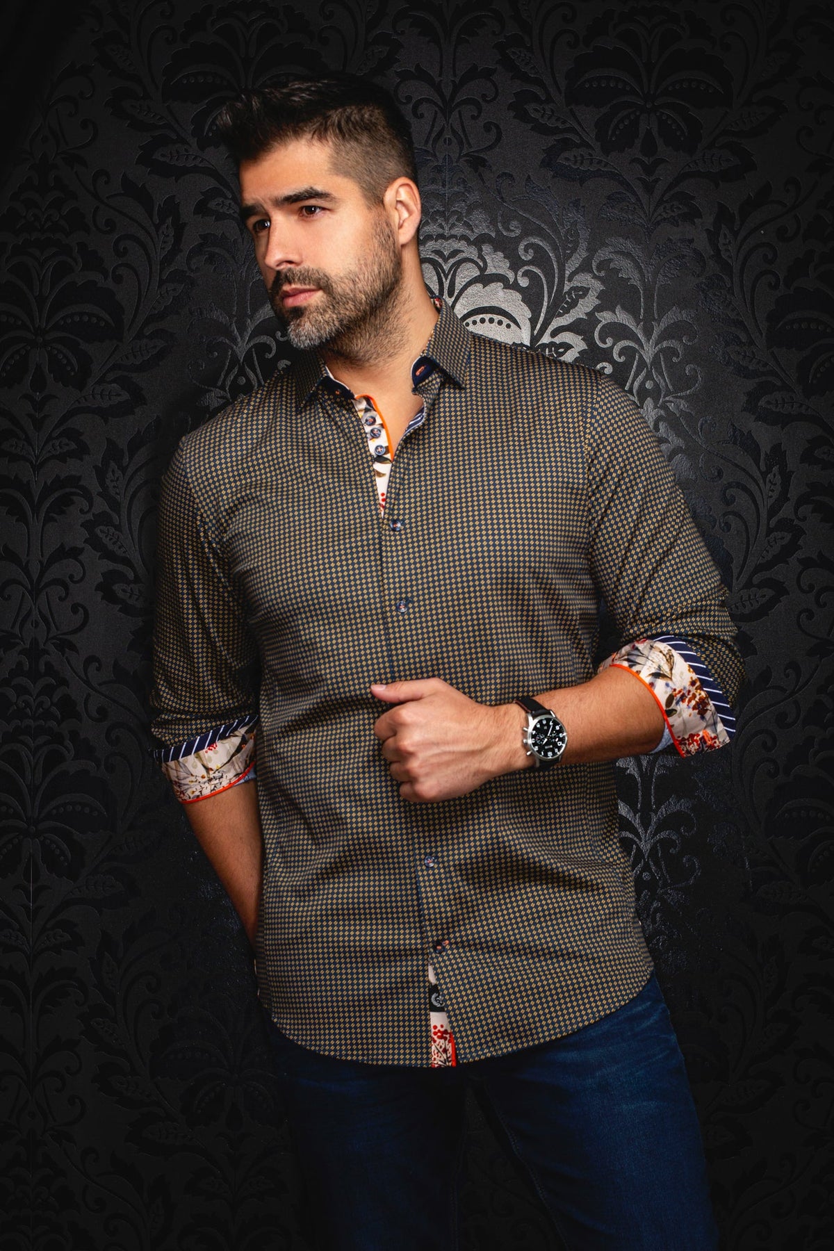 Chemise manches longues en Knit pour homme par Au Noir | POLGAR Denim | Machemise.ca, inventaire complet de la marque Au Noir
