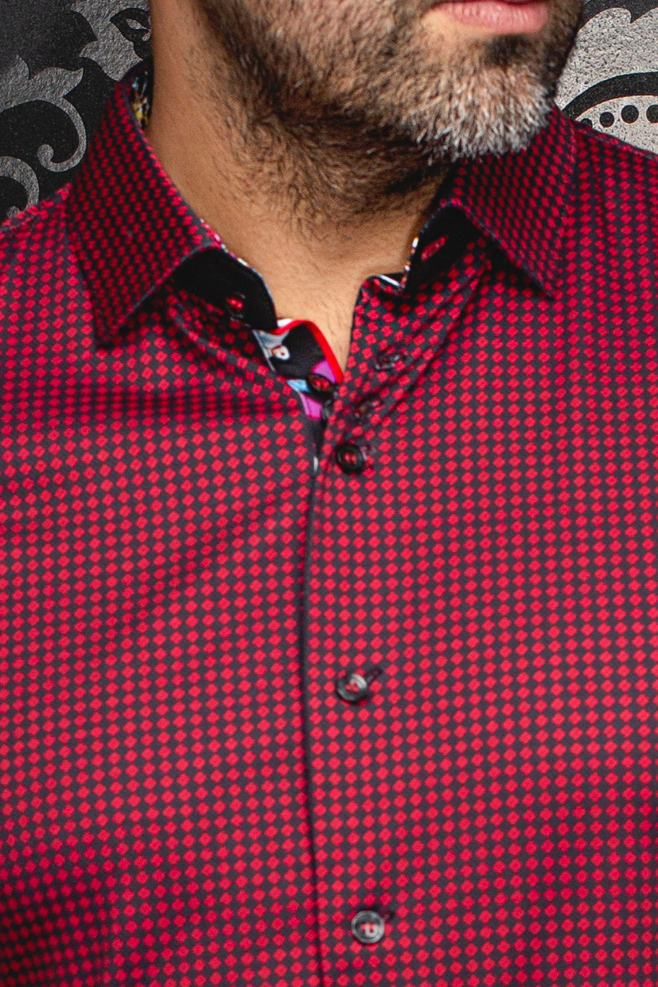 Chemise manches longues en Knit pour homme par Au Noir | POLGAR Rouge | Machemise.ca, inventaire complet de la marque Au Noir