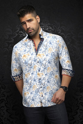 Chemise manches longues en Knit extensible pour homme par Au Noir | PRYSE Blanc Tabac | Machemise.ca, inventaire complet de la marque Au Noir