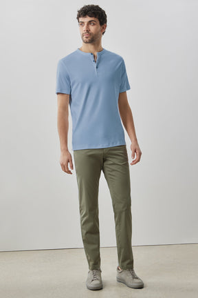 Henley à manches courtes pour homme par Robert Barakett | Georgia RB01173 Bleu Colombe | Machemise.ca, vêtements mode pour hommes