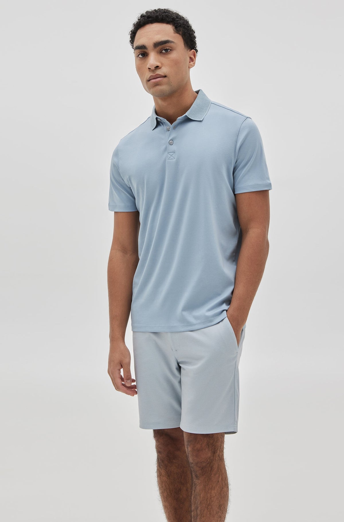 Polo col ouvert pour homme par Robert Barakett | Georgia RB11016 Bleu Pâle | Boutique Vvög, vêtements mode pour homme et femme