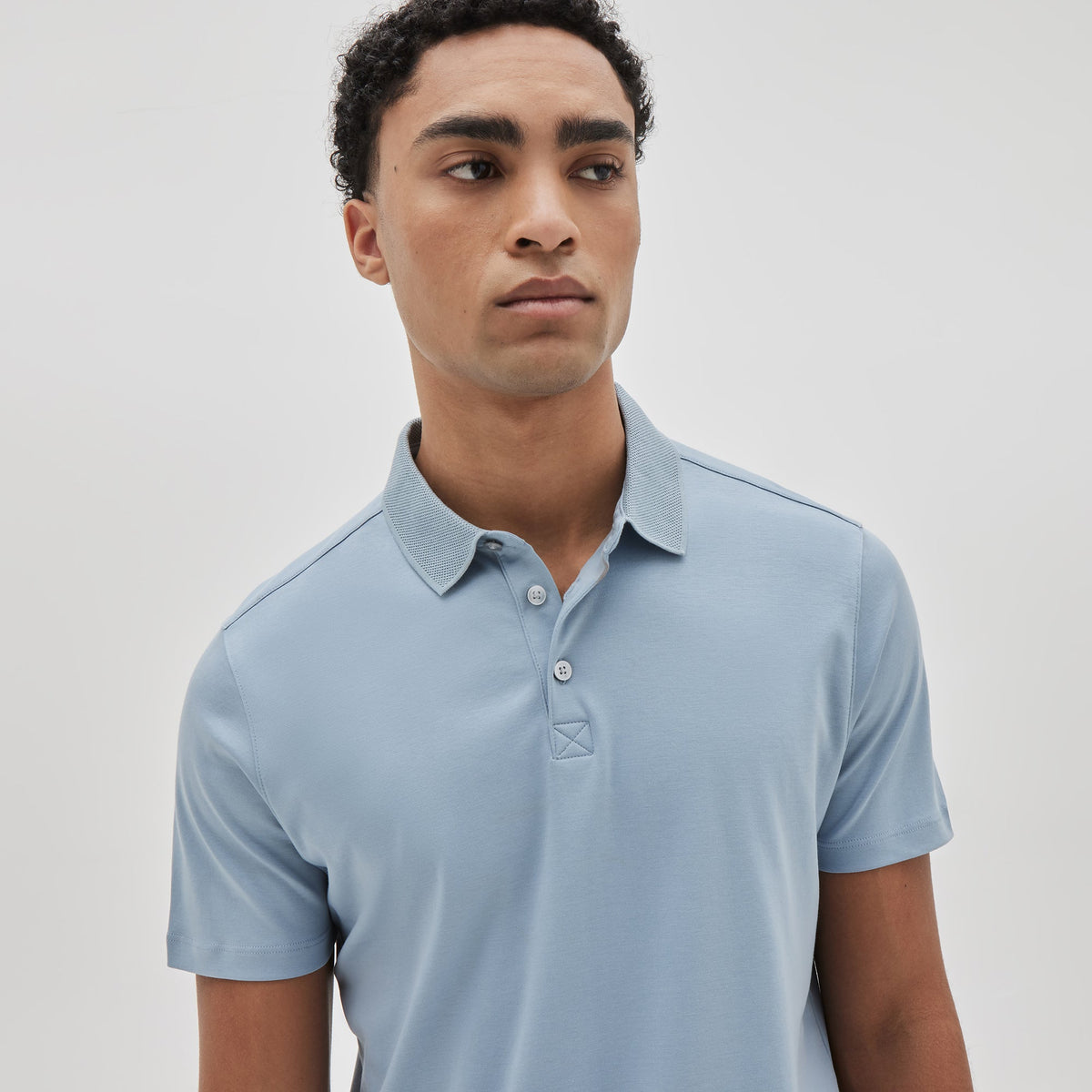 Polo col ouvert pour homme par Robert Barakett | Georgia RB11016 Bleu Pâle | Boutique Vvög, vêtements mode pour homme et femme