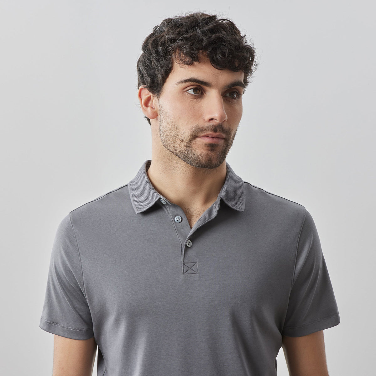 Polo à manches courtes "honeycomb" pour homme par Robert Barakett | RB11016 Georgia Cendre Chaude | Machemise.ca, vêtements mode pour hommes