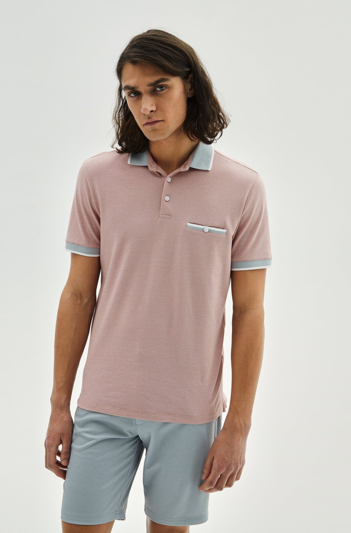 Polo pour homme par Robert Barakett | Farnsworth RB21119 Corail | Machemise.ca, vêtements mode pour hommes
