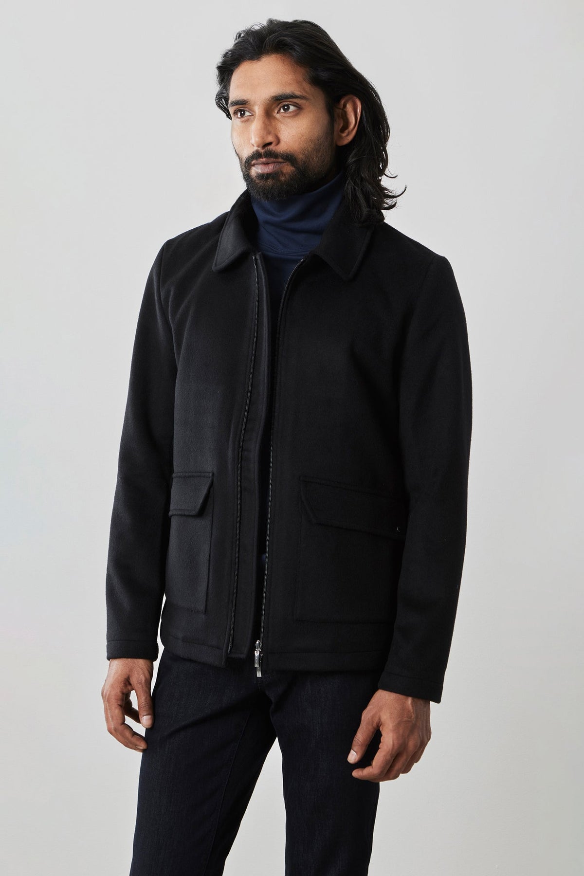 Veste en laine pour homme par Robert Barakett | Anakin RB22201 Noir | Machemise.ca, vêtements mode pour hommes