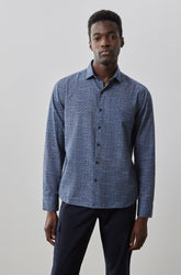Chemise tissée à manches longues pour homme par Robert Barakett | RB32145 Newpine Bleu | Machemise.ca, vêtements mode pour hommes