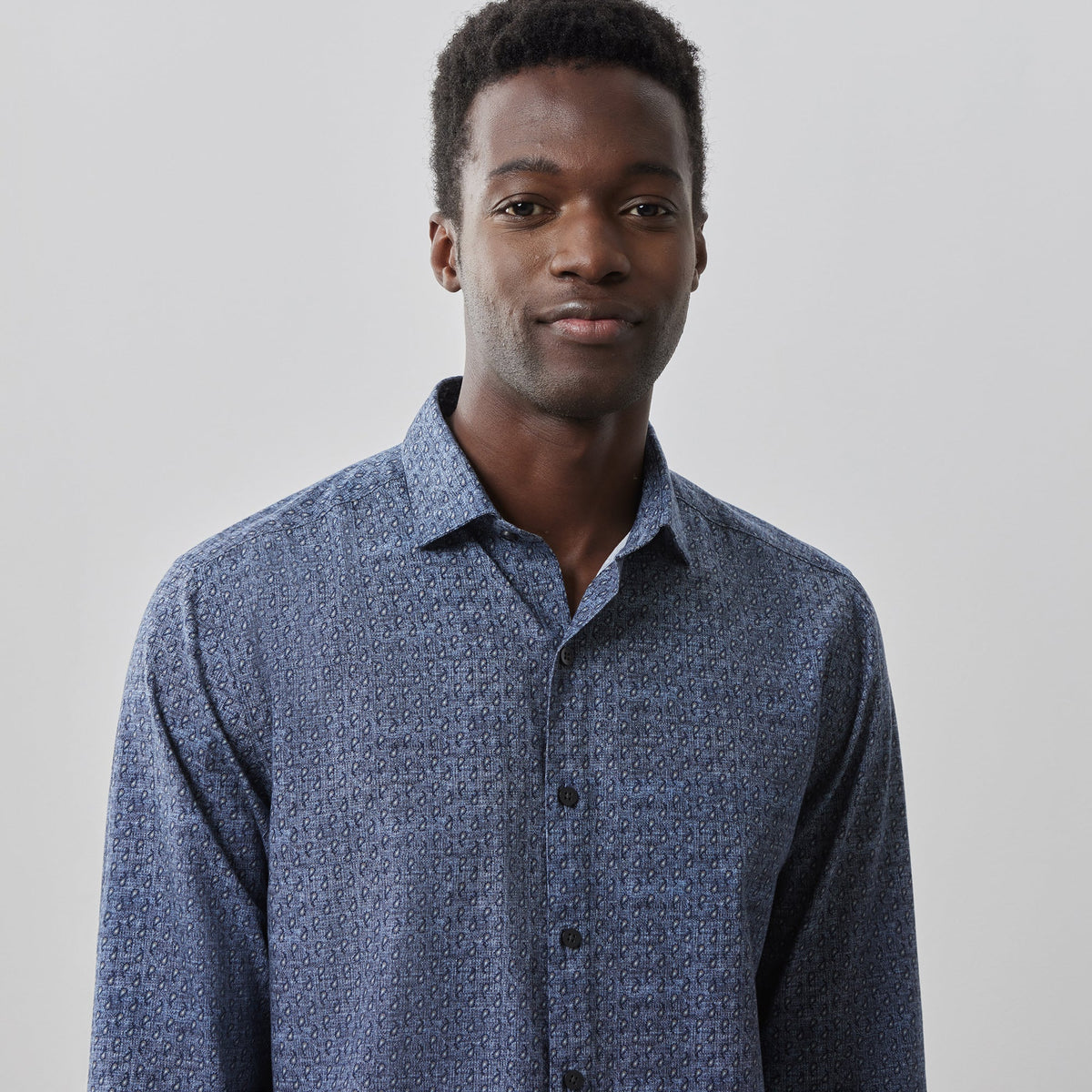 Chemise tissée à manches longues pour homme par Robert Barakett | RB32145 Newpine Bleu | Machemise.ca, vêtements mode pour hommes