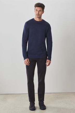 Chandail M.L. col rond pour homme par Robert Barakett | RB32345 Bertona Marine | Machemise.ca, vêtements mode pour hommes