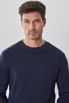 Chandail M.L. col rond pour homme par Robert Barakett | RB32345 Bertona Marine | Machemise.ca, vêtements mode pour hommes