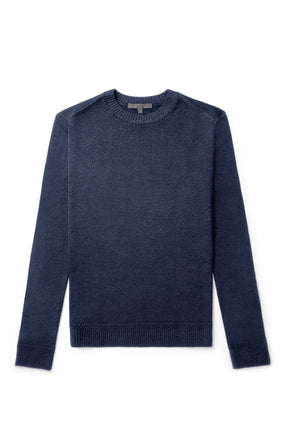 Chandail M.L. col rond pour homme par Robert Barakett | RB32345 Bertona Marine | Machemise.ca, vêtements mode pour hommes